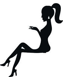 Топпер "Девушка, волосы хвост", 36001122-ч 11*13 см